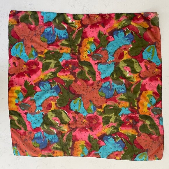Berkshire Colorful Abstract Print 100% Polyester Scarf Made in India Multi Color - Picture 10 of 10